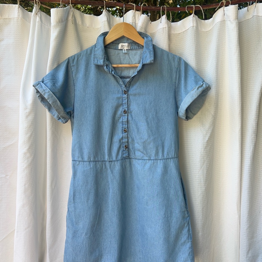 Blue Denim Shirt Dress 100% Cotton